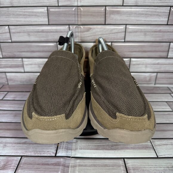 Skechers Men's Brown/Tan Relaxed Fit Memory Foam Slip-On Loafers‎ Shoe Size 9.5 - Picture 4 of 9